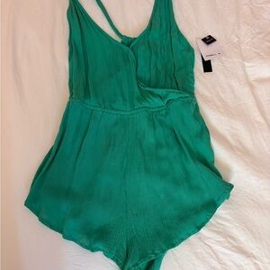 O'Neill Green Bathing Suit Cover Up Romper Size Small